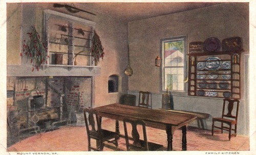 Postcard VA Mount Vernon Mansion Family Kitchen Washington Home Vintage PC L587