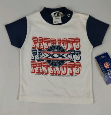 Vintage Jog Togs 1985 Super Bowl XX  New England Patriots Baby Tshirt 12 Mos NOS