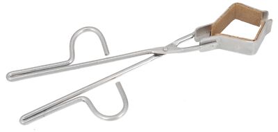 Heavy Duty Flask Tongs, 10'' Long, Cork Lined Jaws, Stainless Steel - Eisco Labs