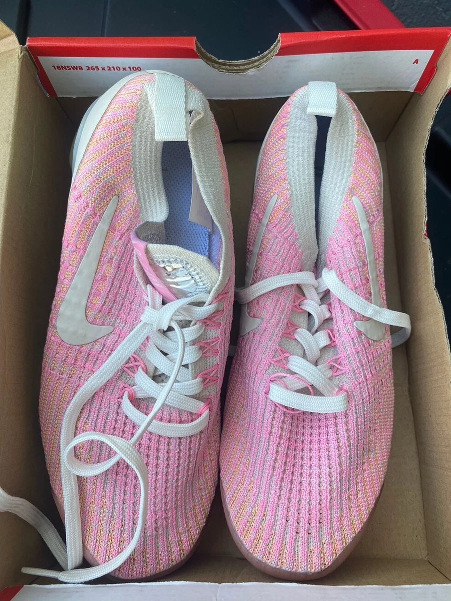 Nike AJ69 10 008 Air Vapormax Flyknit 3 Pink Lace Up Sneaker Shoes Size US 8 bun