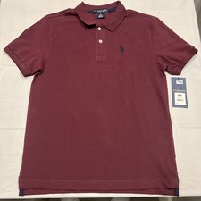 U.S. Polo Assn. Boys Short Sleeve Polo Shirt Maroon Banner Sz XL 14-16 NWT