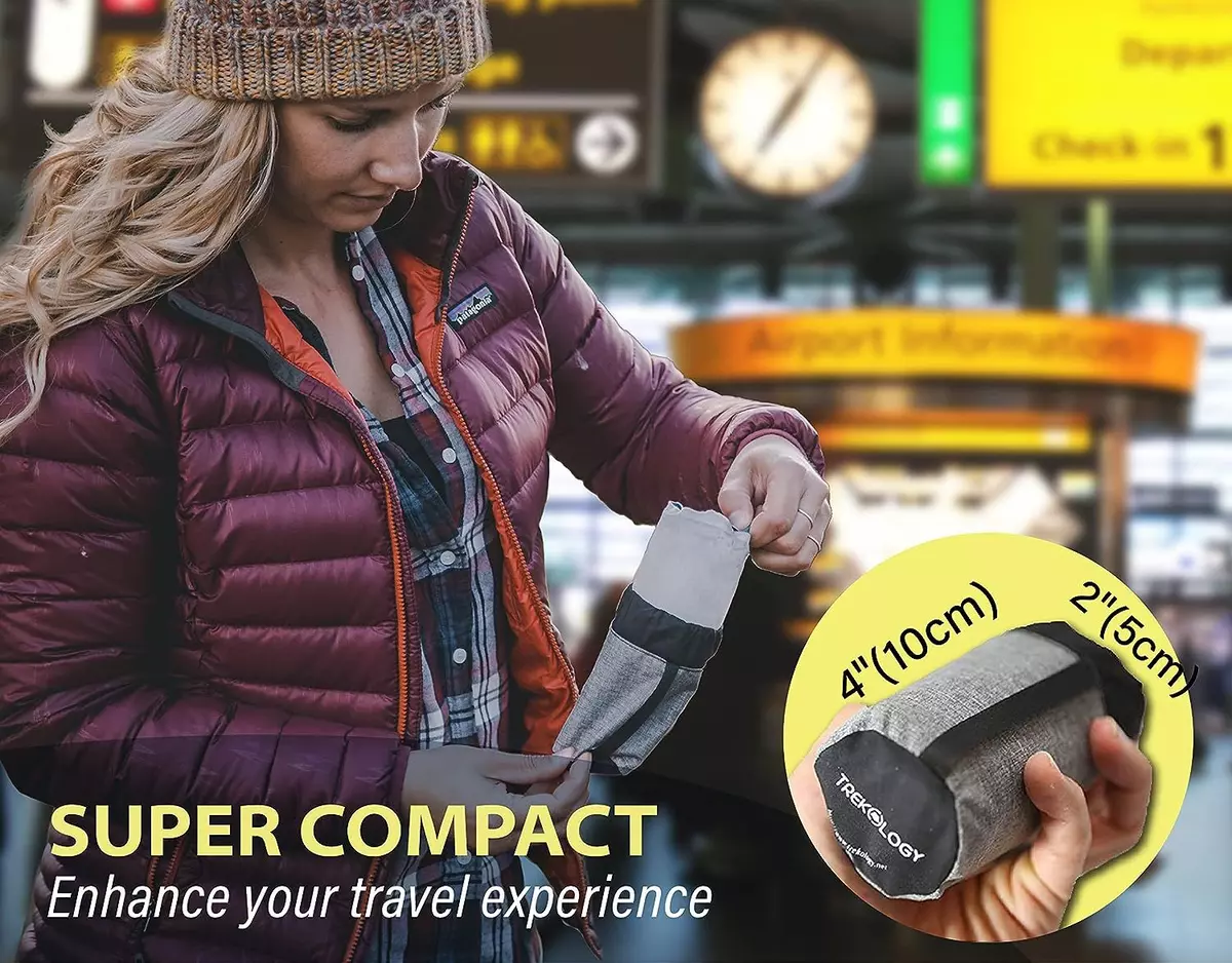 TREKOLOGY Inflatable Neck Pillow for Travel Ultimate Comfort and