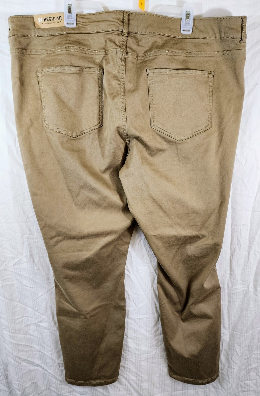 Nwt Maurices Womens Plus Size 24 Reg Khaki Chino Trousers Stretch Pants |  eBay