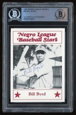 Bill Byrd 1986 Negro League BB Stars #52 BAS BGS Beckett Certified Autograph