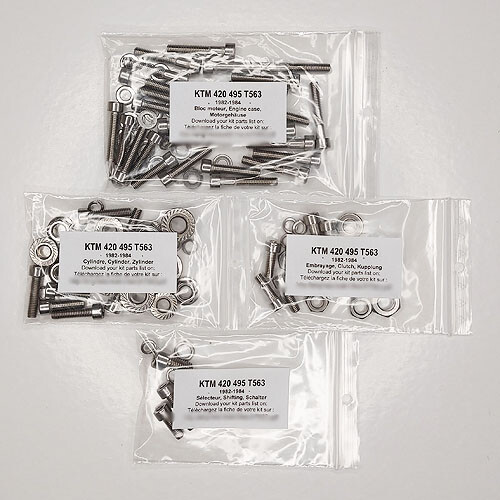 Kit vis carter KTM 495 MXC pour rouler en enduro vintage sans fuite d'huile moteur