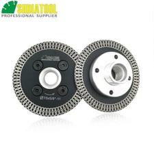 2pcs 75mm Hot pressed mesh Turbo rim Diamond Blades with removable 5/8-11 flange