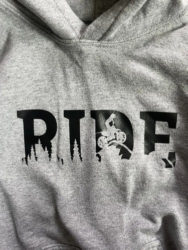 Boys Grey Dirtbike Sweatshirt (RIDE) Size M - Picture 2 of 3