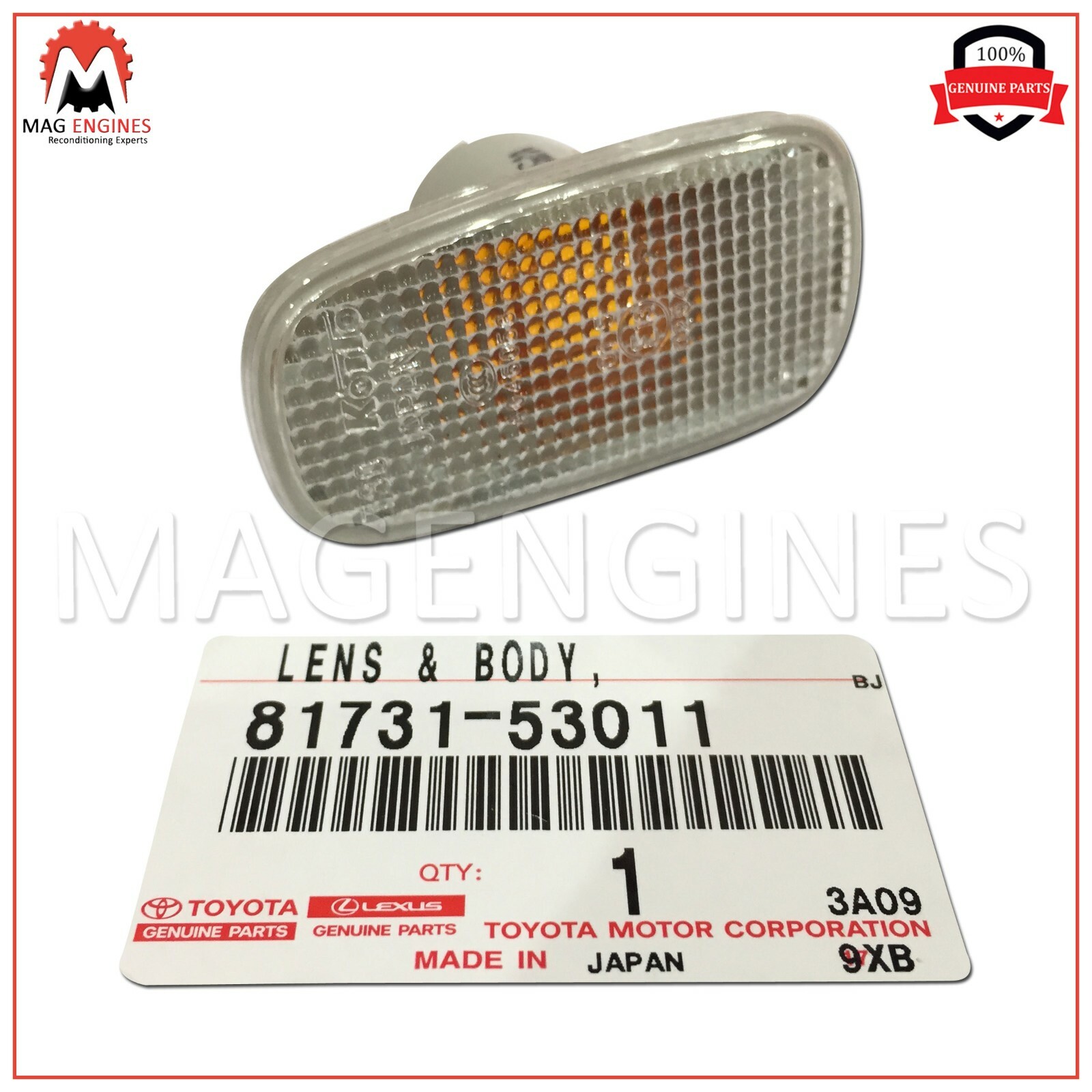 81731-53011 GENUINE OEM LENS, SIDE TURN SIGNAL LAMP, RH/LH 