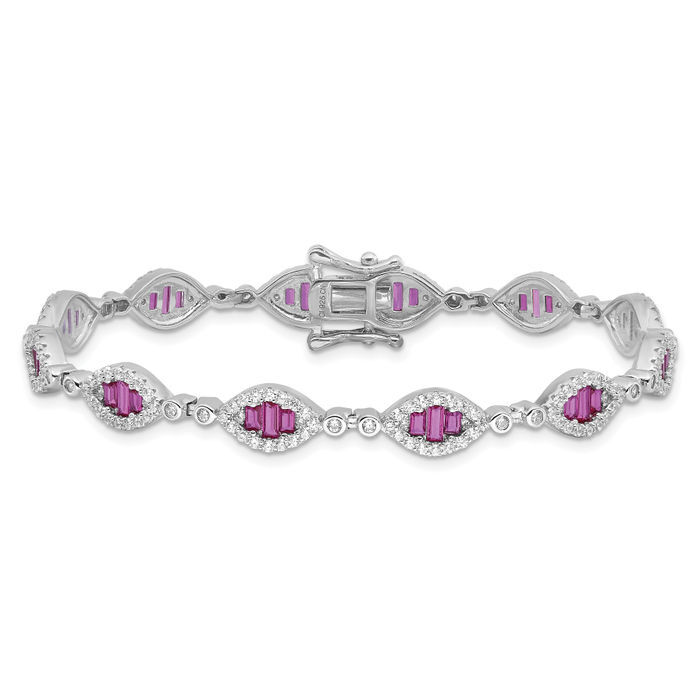 アクセサリー SILVER RED STONE TWIST CHAIN BRACELET SILVER RED STONE TWIST CHAIN BRACELET