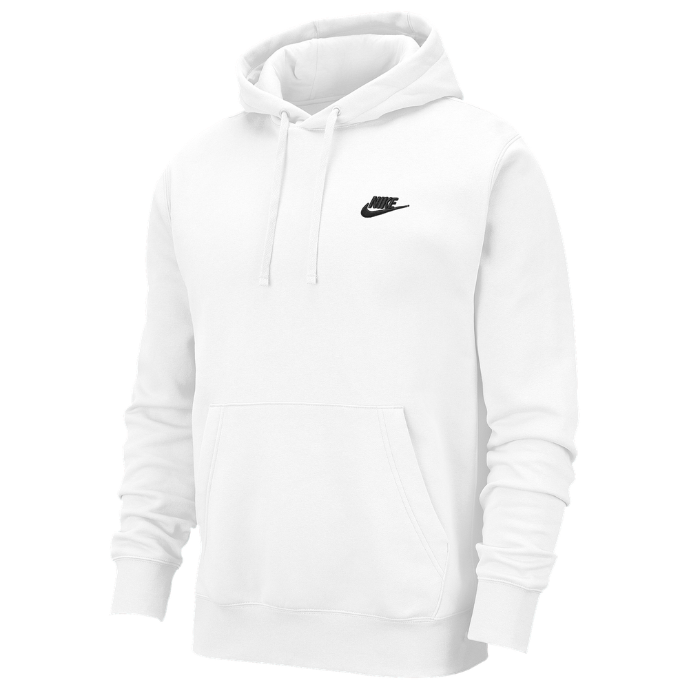 Nike Club Pullover Hoodie White Black BV2654-100 Men's Size S-XXL New