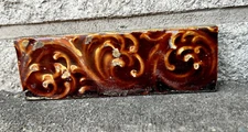 ANTIQUE VICTORIAN ORNATE BORDER FIREPLACE AMERICAN ENCAUSTIC ACCENT TILE 6 X 2 b