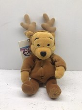 Disney Bean Bag Plush - REINDEER POOH Winnie the Pooh  10 inch - Mint w/ Tag