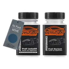 Autolack Lackstift Set für Ford 5DVE Jeans Blue Metallic Basis Klarlack je 50ml