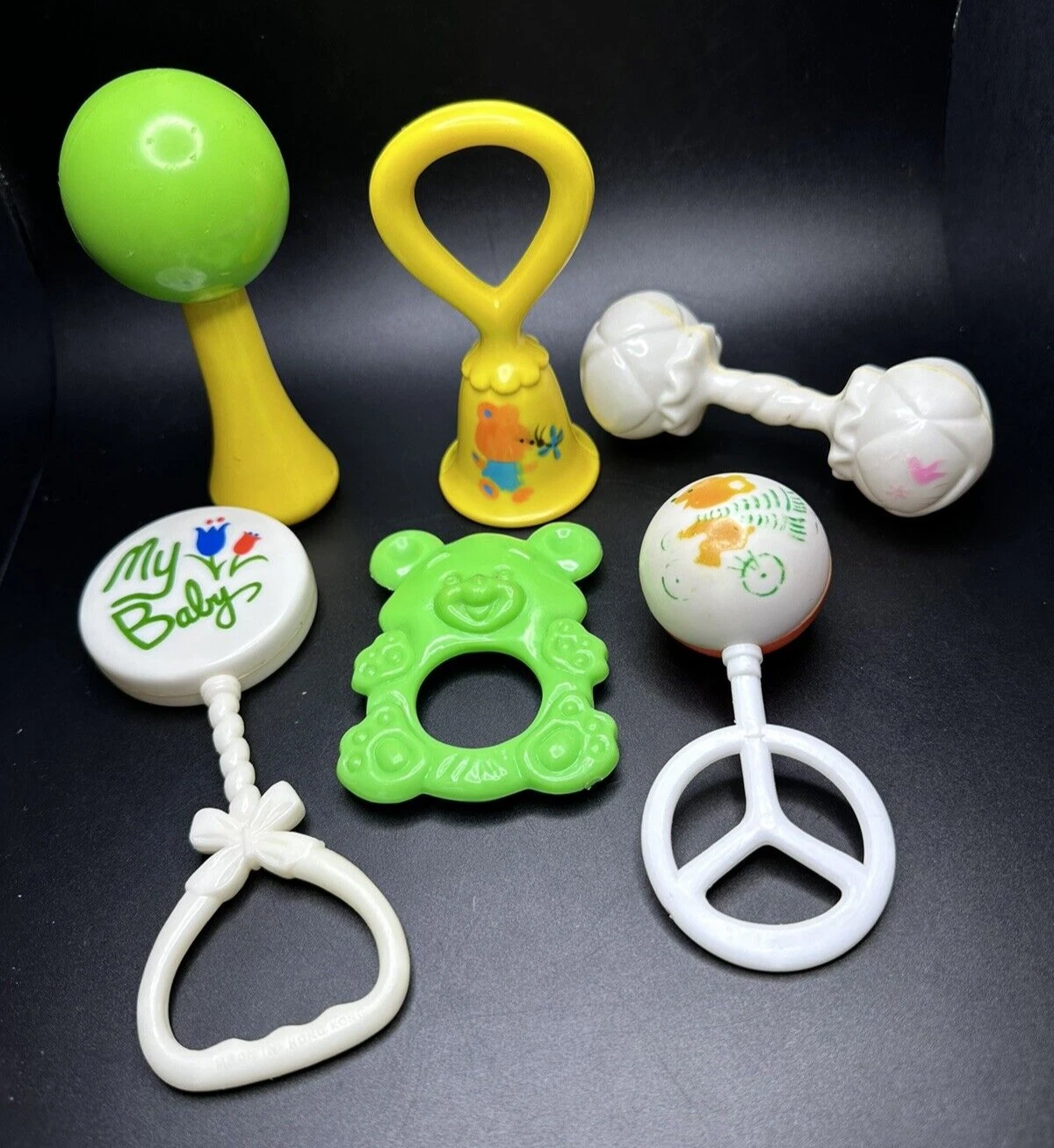 6 Vintage The First Years & Others Baby Toy Lot Teething Ring & Rattles
Opens in a new window or tab