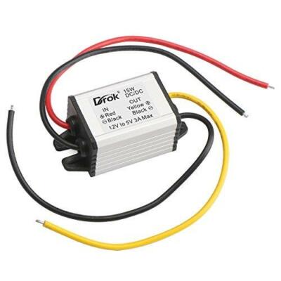 DROK Micro Electric DC Buck Volt Converter DC-DC 6.3-22V 12V to 5V 3A 15W Car