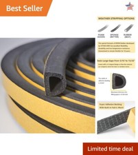 Flexible EPDM Rubber Weather Stripping Seal Strip - 18ft - Easy Installation