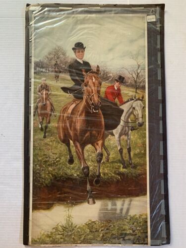 VINTAGE - 1911 Equestrian Painting/Photo - 12 x 24"