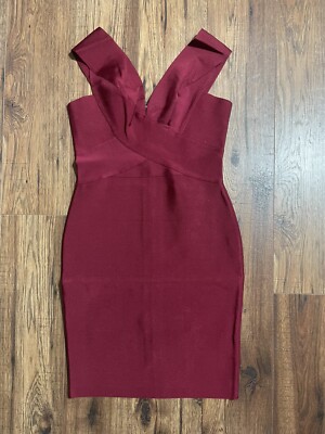 cranberry bodycon dress Mon Cheri Twist Knot Ribbed Midi Dress (Red Cranberry)