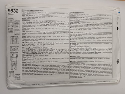 9532 SIMPLICITY DESIGN YOUR OWN EASY WINDOW TREATMENTS Curtains  - Picture 2 of 2