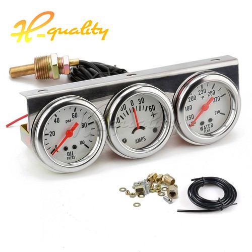 Car universal sensor triple instrument water temperature oil pressure current - Picture 3 of 8