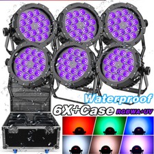 6PCS 270W Waterproof Par Light 18LED RGBWA UV DMX512 Beam Wash Lighting DJ Stage