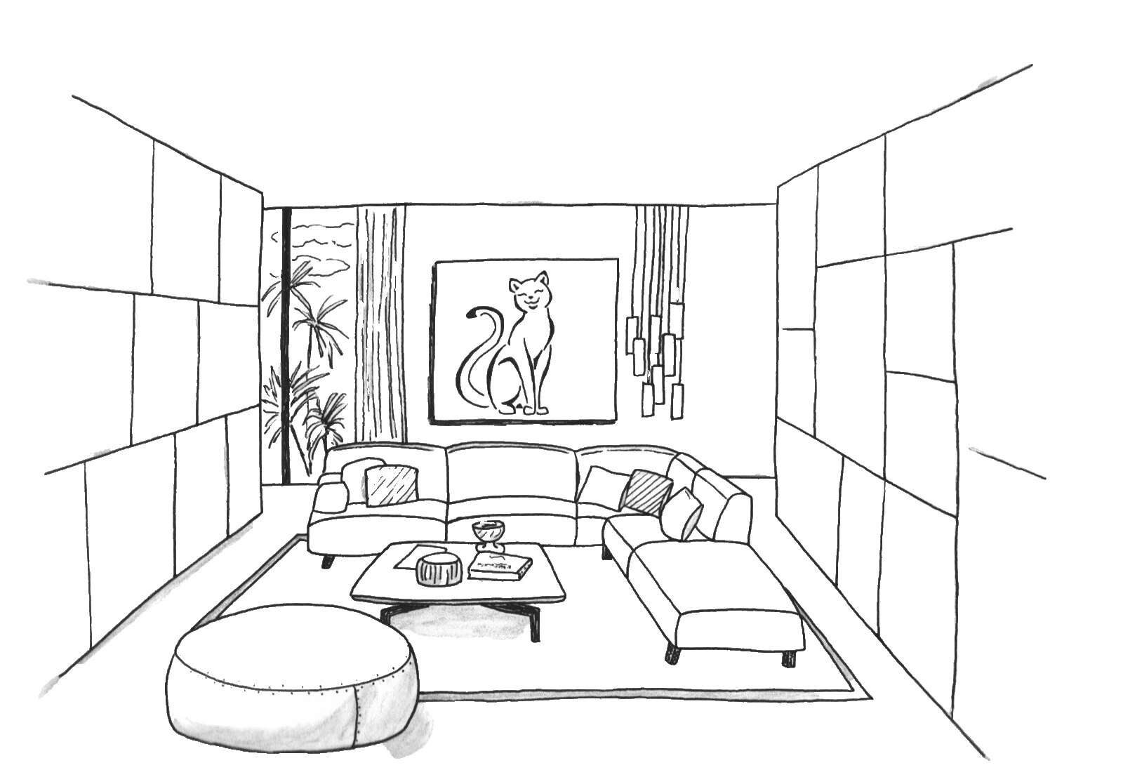 Vino de dibujos animados de tinta arte dibujos