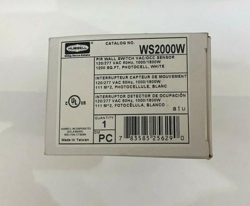 Hubbell WS2000W Infrared Wall Switch Motion Sensor - Picture 1 of 4