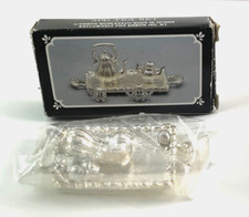 Emson Mini Metal Tea 5 Piece Set Silver Tone Tray 2-1/4  Long 1988 1980  s Sealed