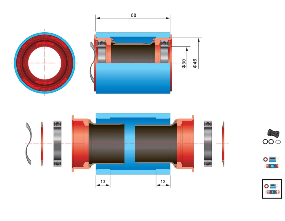 FSA PF30 / BB386 Evo PressFit Road Bicycle Bottom Bracket BB BB386Evo BB-PF6000 - Image 4 of 4