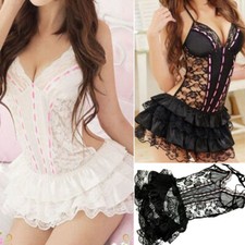 Women's Sexy Lingerie Sleepwear Babydoll Underwear Lace Dress G-String Nightwear