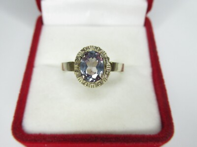 Vintage USSR sterling silver ring 875 star, alexandrite, 2,26 gr, ring size 8,25