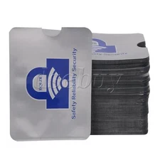 200x RFID Passport Secure Holder Blocking Sleeves 3.58"x2.48" Silver for Purse