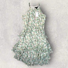 Banana Republic Floral Print Ruffle Layered Hi Low Mini Dress Petite 0 0P - NWT