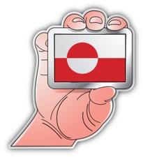 Greenland World Flag Hand Car Bumper Sticker Decal