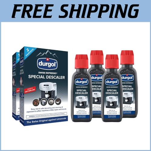 Versatile Unscented Descaler for All Coffee Makers – 4 Bottles of Swiss Quality