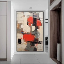 Wall Art Paintings Hand Painted Abstract Grey Oil Painting On Canvas