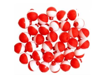 HUAXU 200 PACK-1" Fishing Bobbers RED & WHITE Snap-On Round Floats Wholesale@US