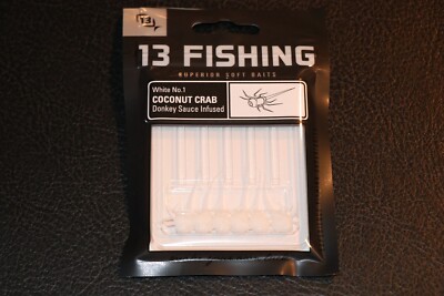 13 Fishing Coconut Crab - White No 1 - Soft Plastics Pack of 6 Ice Fishing