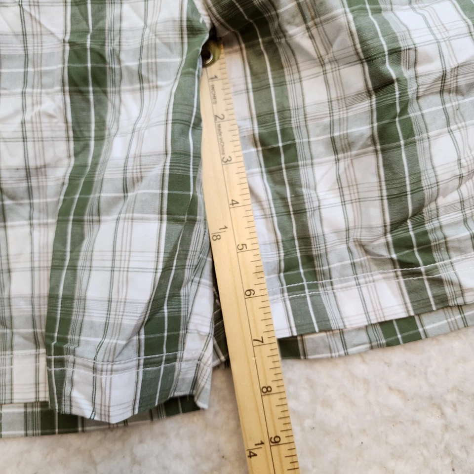 Новый Bobbie Brooks Бермуды шорты M 8-10 зеленый белый клетку эластичной гольф лето - Изображение 3 из 4