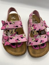 Disney Sandals Minnie Mouse Double Strap Buckle Size 8 Girls EUC