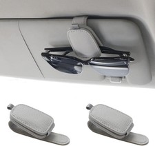 Yuoyar Magnetic Leather Sunglasses Holder for Car, 2 Packs Black Magnetic Ca