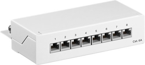 3x CAT 6a Mini/Desktop Patch Panel, 8 Port; CAT 6a Mini/Desktop Patch Panel, 8 P