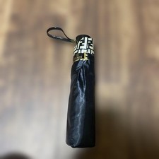 FENDI Folding Umbrella Black Logo Foldable Fashion Accessory Authentic