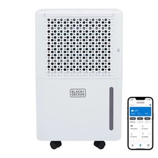 BLACK+DECKER 12L Smart Dehumidifier and Ionizer, 4 Modes, 2.1L Water Tank, White