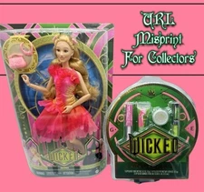 Mattel Wicked Movie Glinda 11” Doll URL Error Misprint W/ 4pc Lip Gloss Set