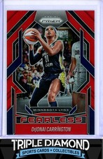2025 Panini Prizm WNBA DiJonai Carrington Fearless Red Prizm #78/99 Lynx Z872