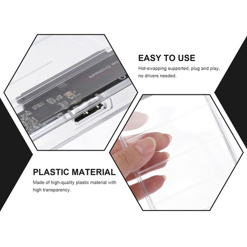 Hard Drive Enclosure Adapter Transparent Case Clear Hard Disk Case - Afbeelding 3 van 12