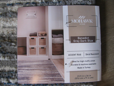 Mohawk Accent Rug ~ Grey Dark Blue ~ 23-1/2'' x 36'' ~ High-Traffic Area
