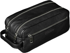 'Kurt' Beauty Case Uomo Pelle Borsetta Da Viaggio Toiletry Trousse Da Bagno E Pa