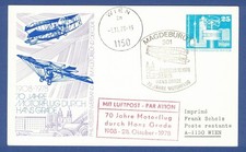 DDR-Pr. Ganzsache PP 17, 70 Jahre Motorflug durch Hans Grade